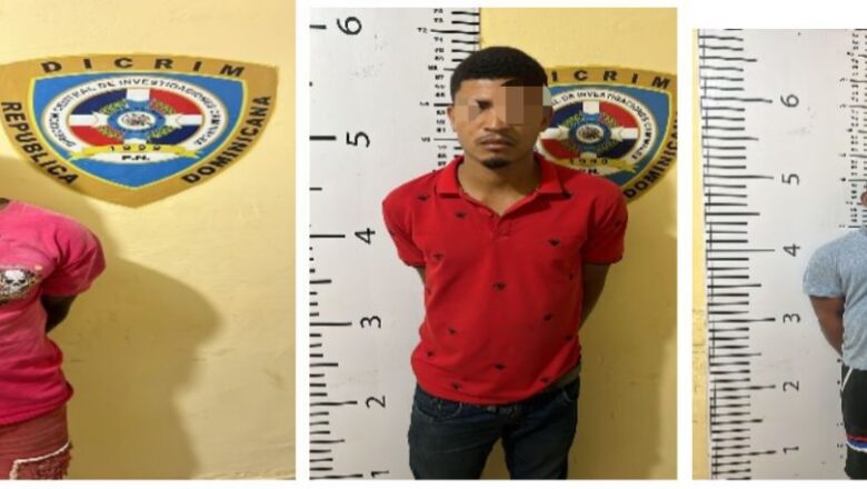 Policía detiene tres por asalto, varios cuatreros y ocupa drogas en Monte Plata.