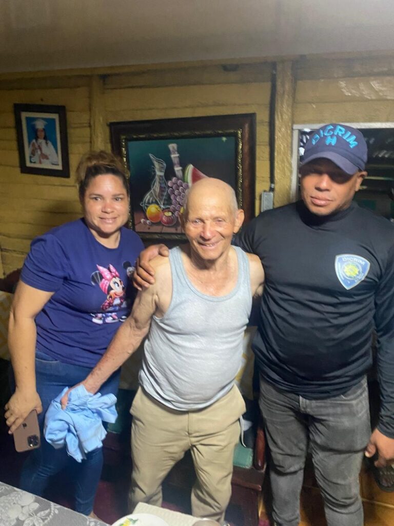 Policía Nacional localiza sano y salvo a adulto mayor reportado como desaparecido en Puerto Plata